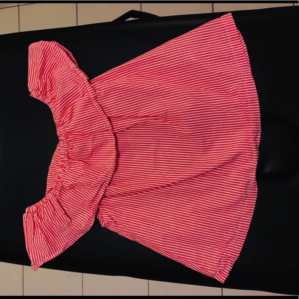 Off the shoulder striped top